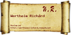 Wertheim Richárd névjegykártya