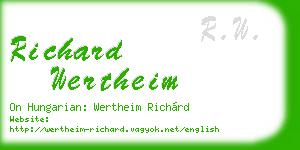 richard wertheim business card